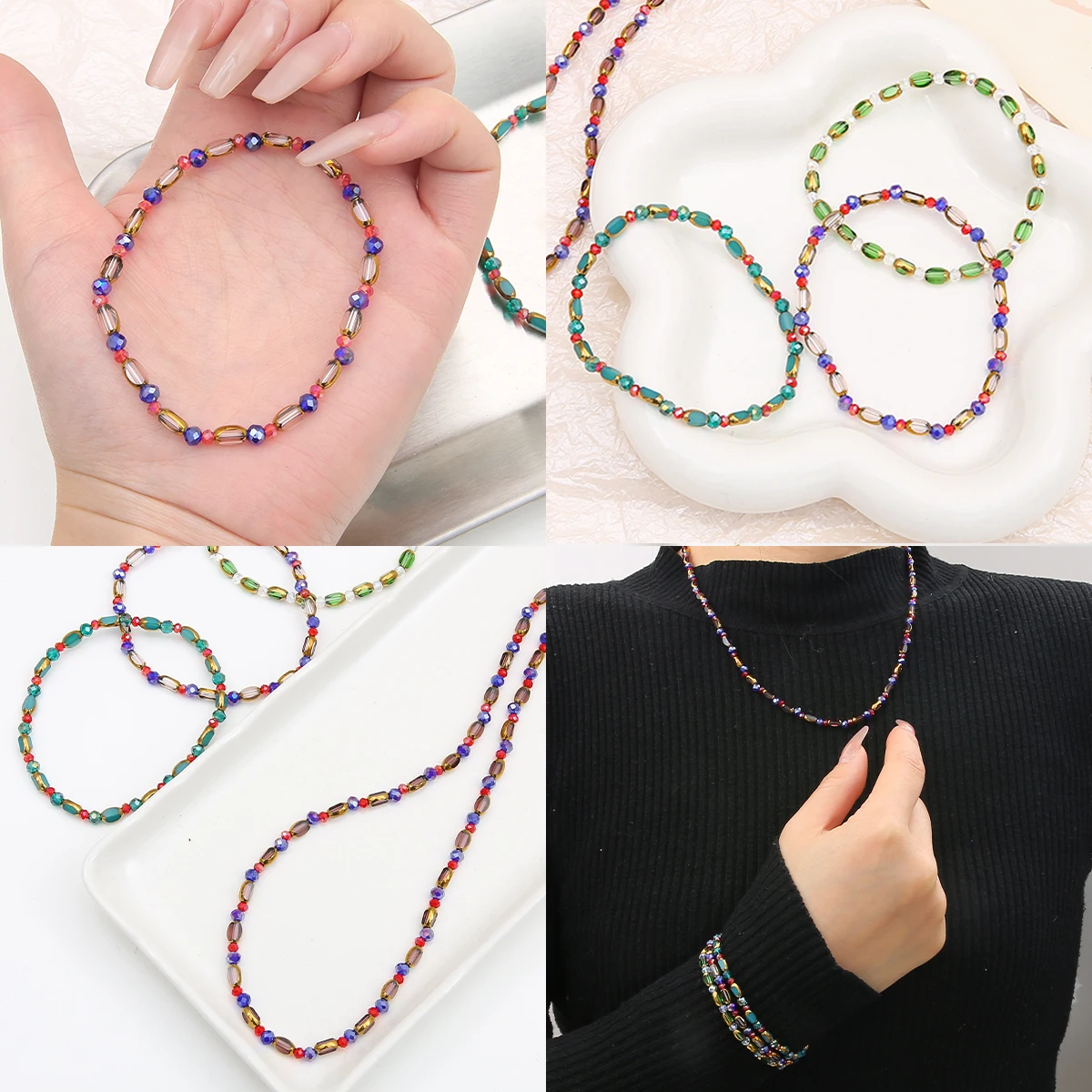 3*5/4*6mm Glass Cut Crystal Rice Beads For Jewelry Making DIY Bracelet Necklace Accessories About 25/50pcs