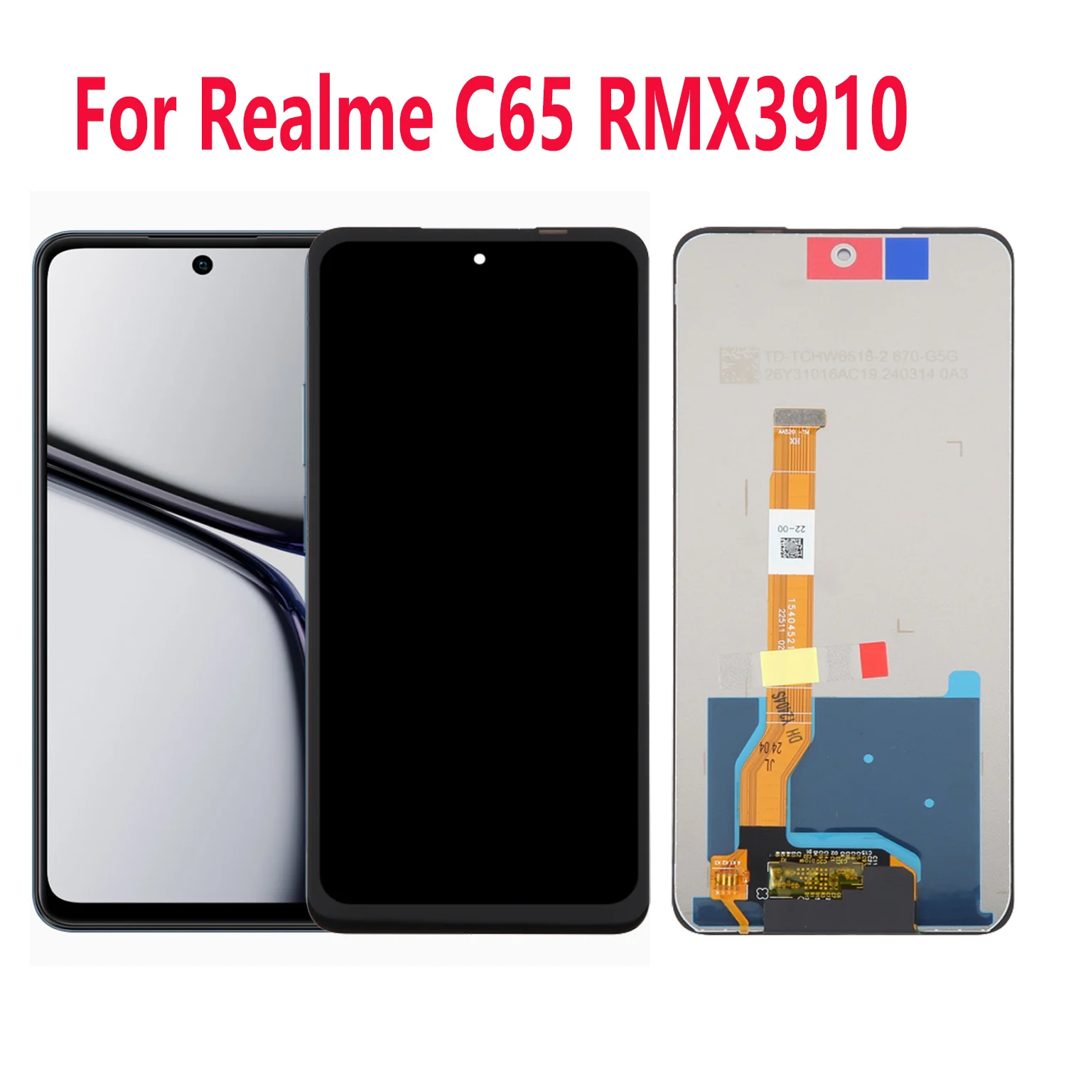 

For realme C65 RMX3910 LCD Display Touch Screen Digitizer Glass Panel
