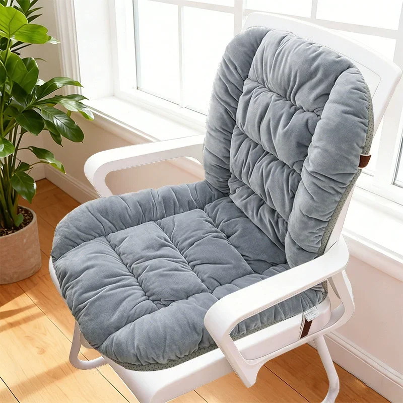 Integrated Chair Cushion with Backrest, 50x90cm Soft Plush Seat Back Cushion, Non‑Slip One‑Piece Pad for Office Home Sofa Chair