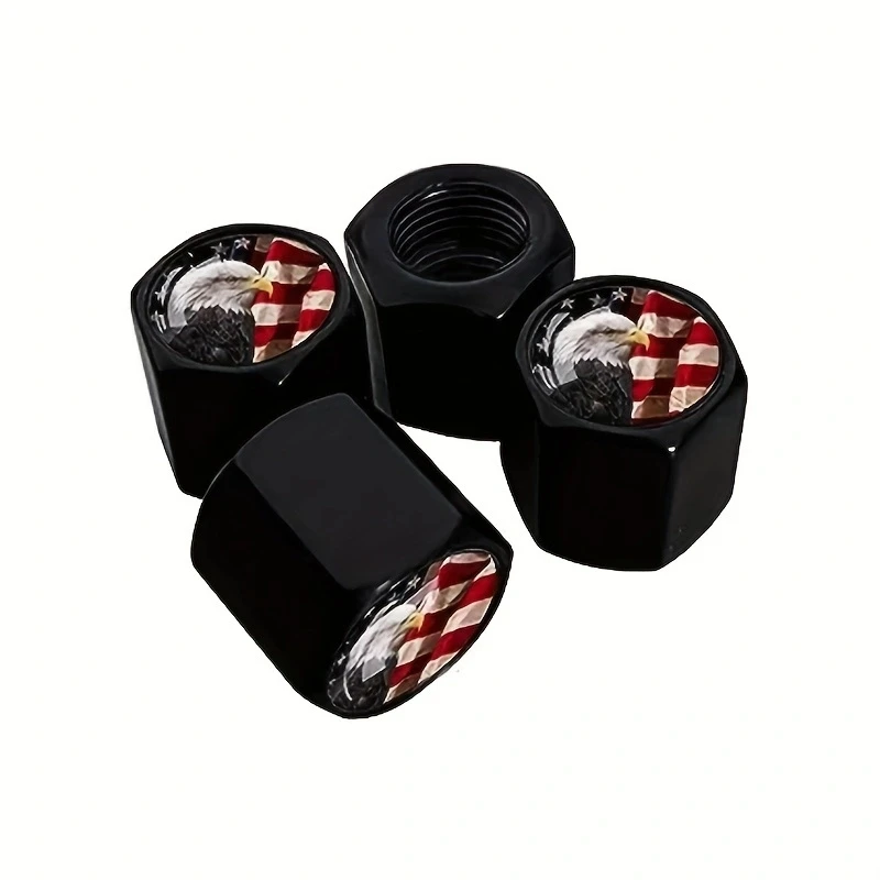 4pcs American Eagle Flag Car Wheel Tire Valve Cap Stem Air Cover Car Styling Truck Car Motorbike Bike Accessories