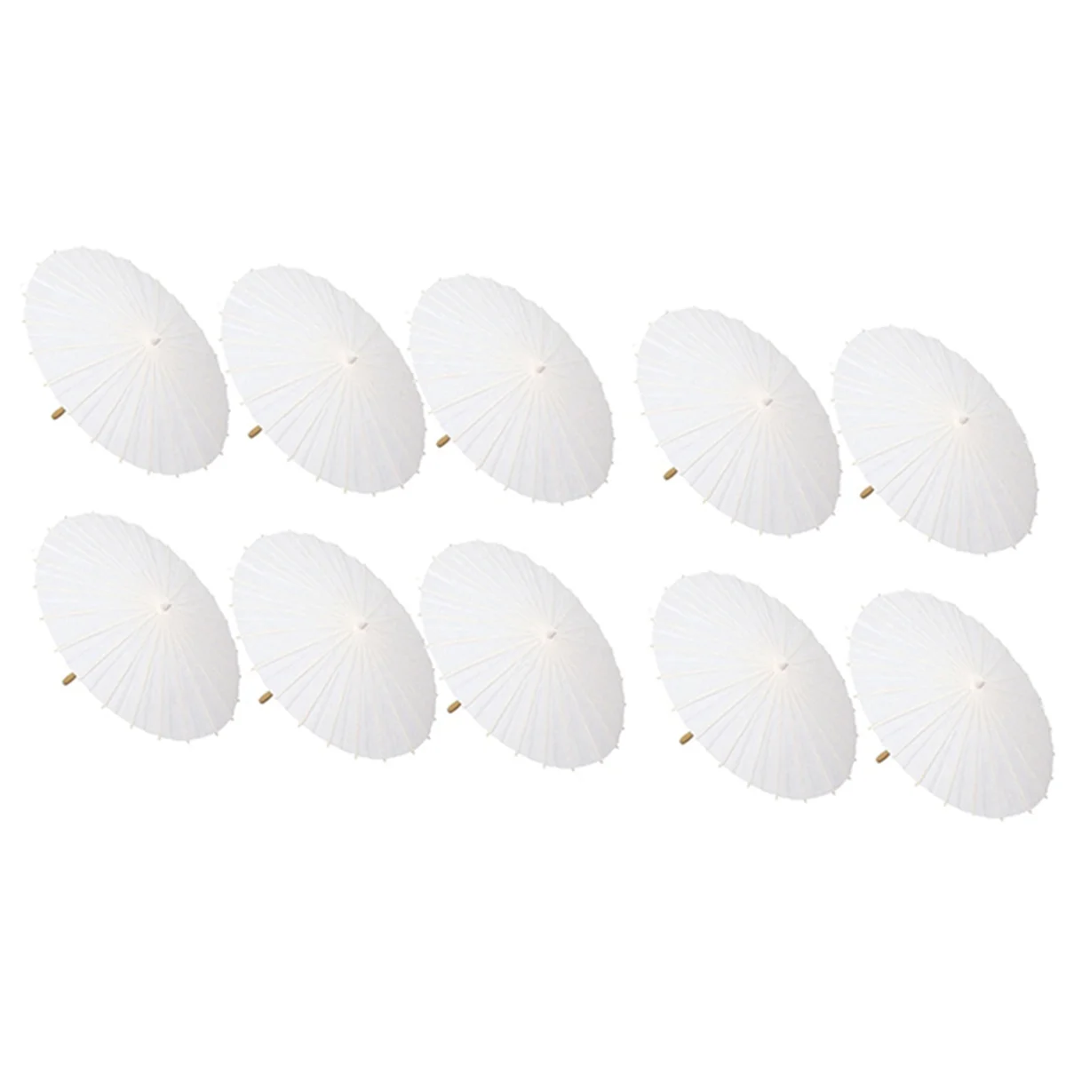 

T35C 10PCS Paper Parasol Wedding Umbrella Favor Bamboo Umbrellas for Bridal Shower Centerpieces Photo Props 23.6Inch