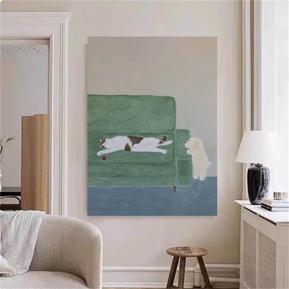 Pure Hand-Painted Abstract Lines Oil Painting Modern Thick Oil Spatula Palette Canvas Artwork Canvas Sofa Wall Art Decor Home