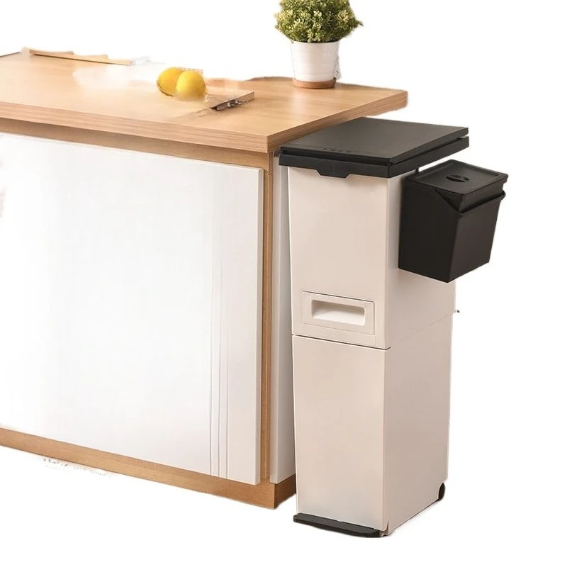 Japanese-style trash can, double-layer kitchen special household large trash can