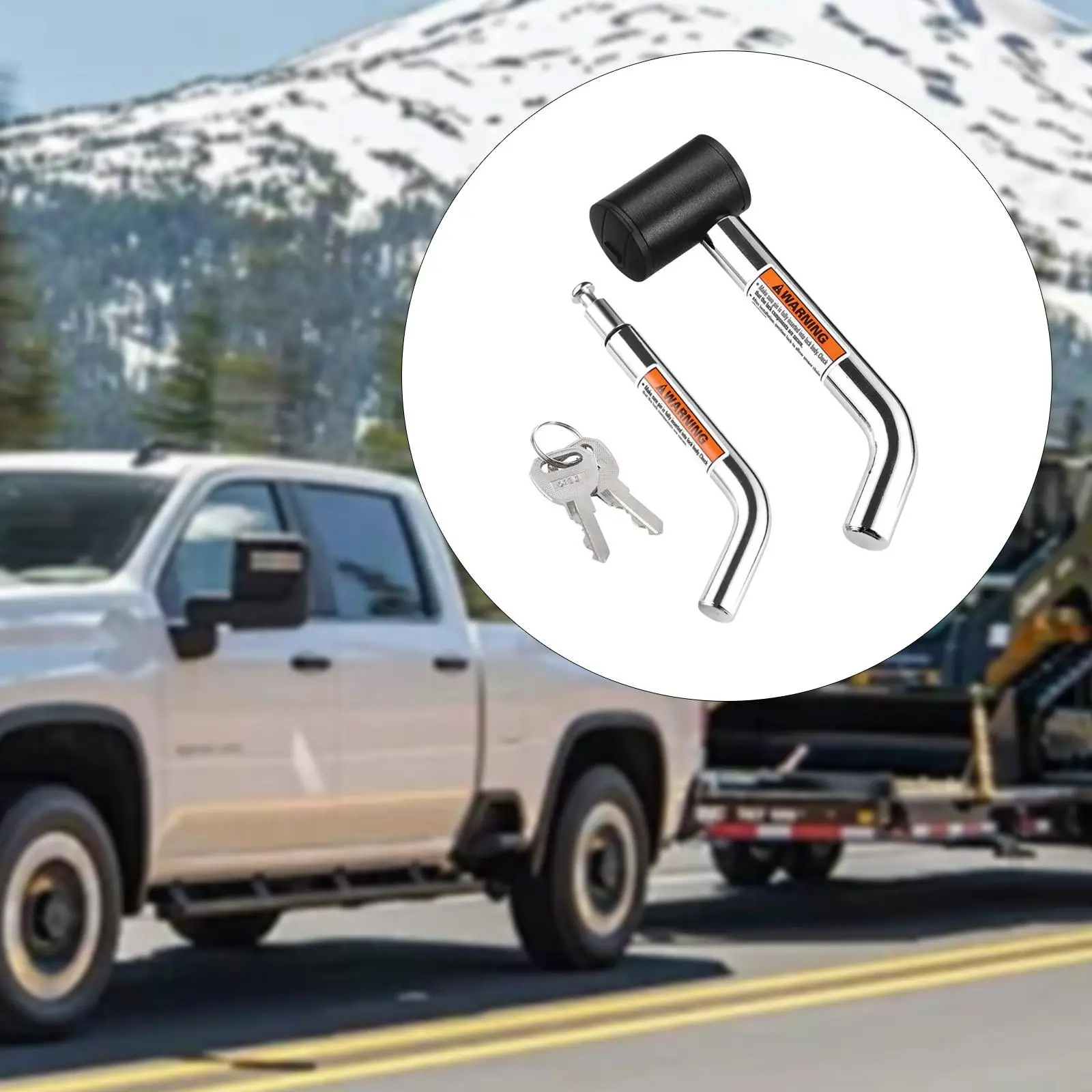 

Hitch Receiver Lock with Keys Swivel Head with 5/8" and 1/2" Pins Trailer Coupler Lock for Truck Car Trailer Atvs Campers