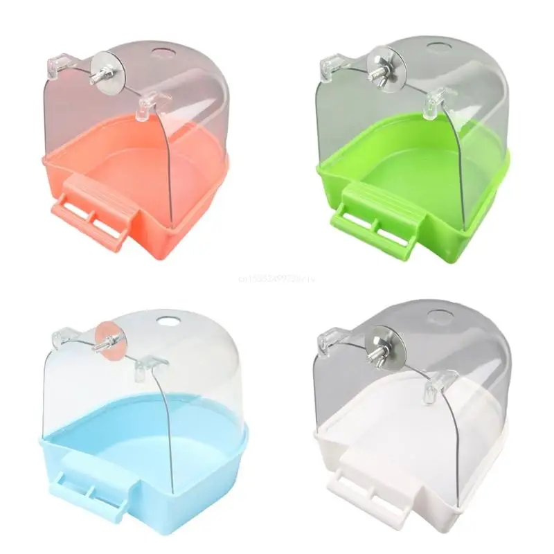 Screw Bird Bathtub for Parrot Birdcage Hangable Shower Box Parrot Bathing Box Cage Bathing Tub All Size Bird Bathroom