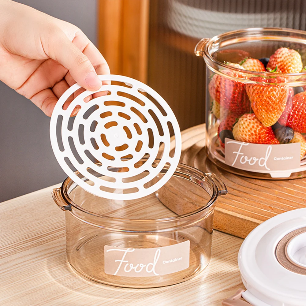 Vacuum Storage Box Food Storage Container Hand Pump Fresh-Keeping Transparent Sealed Leakproof Canister Capacity Food Dispenser