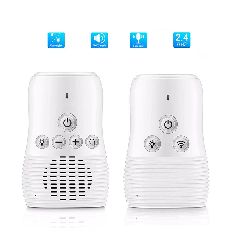 2.4GHz Wireless Baby Monitor Home Audio Small Portable Babyphone Monitor Two-way Audio Function Intercom Rechargeable Battery