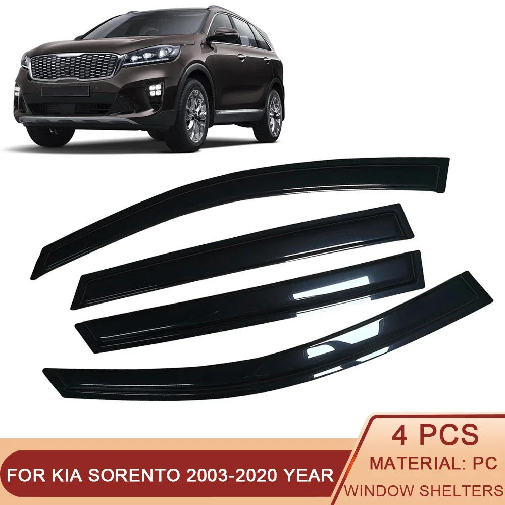 

For Kia Sorento 2003 2004 2005 2006-2020 Car Side Window Visor Sun Rain Guard Shade Shield Shelter Protector Cover Frame Sticker