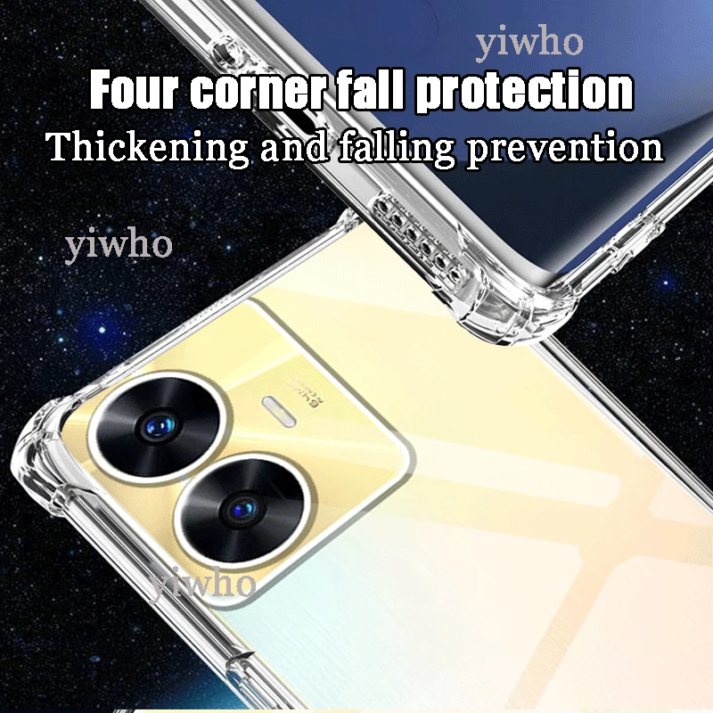 Clear Airbag Case for Realme C55 Soft TPU Cover Ultra Thin Shockproof Back Phone Capas C33 2023 C30 C35 C30s C3 C11 2021 C25y