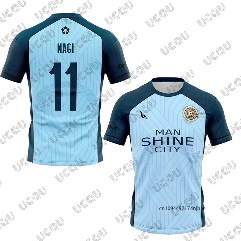 

2026 Summer Blue Lock NAGI Man Shine City Jersey Japanese Anime Cosplay Football Uniform Men’s Tshirt Casual Kids/Adult Tops