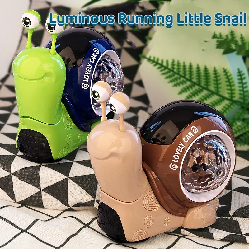 

New Electric Swing Head Little Snail Music Projection Light Q Cute Toy Car Dropshipping Fulfillment Drop Shipping