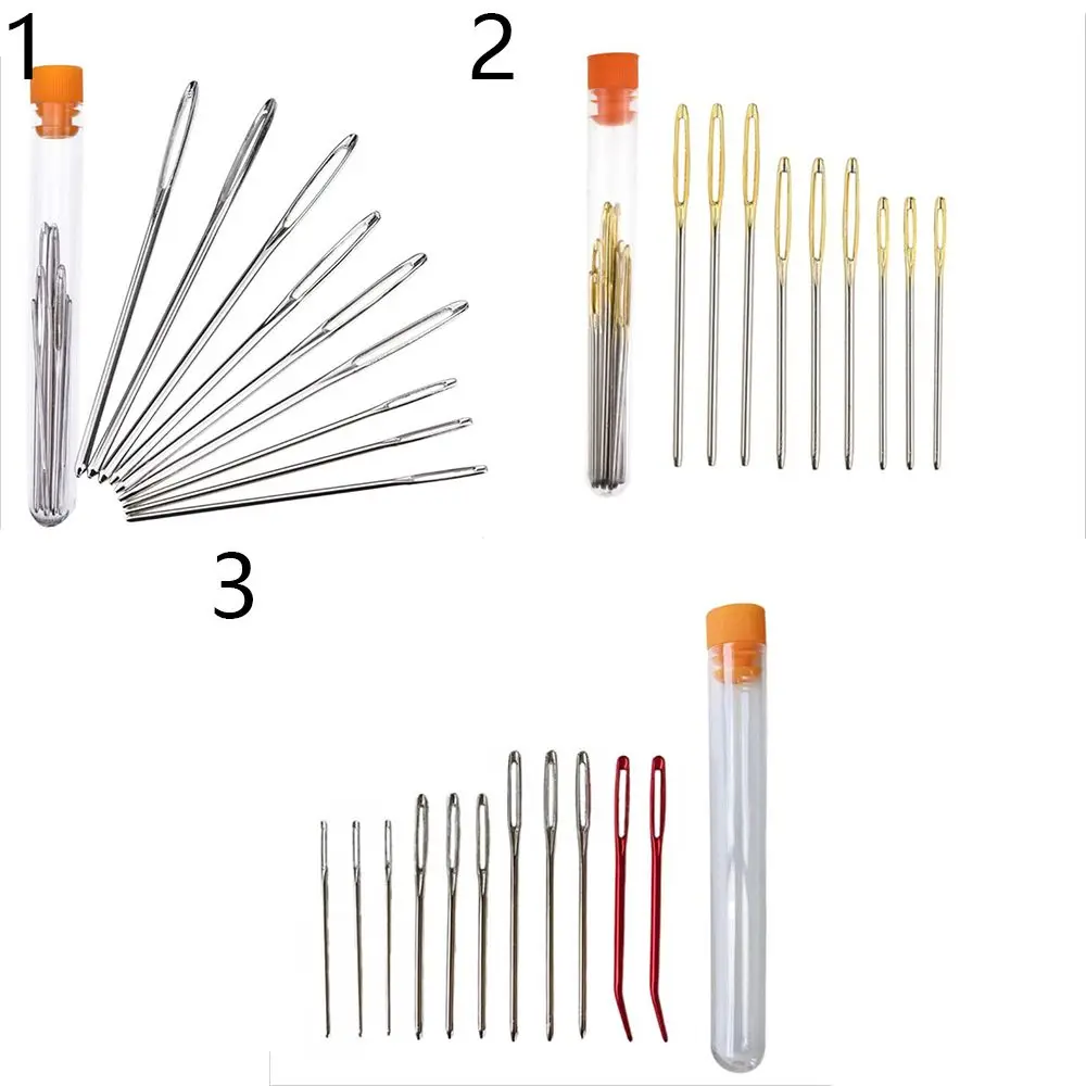 9 قطعة/المجموعة مجموعة كيت عبر غرزة الحياكة الغزل الخياطة الجلود اليدوية إبر العين الكبيرة DIY بها بنفسك #5