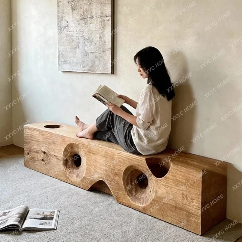 XX special-shaped solid wood bench design, creativity, TV cabinet exhibition hall, hotel clothing store ornament