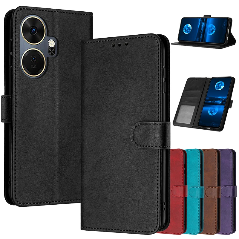 Magnetic Flip Cover Leather Case For itel P55 S25 Ultra S23 Plus P65 A80 A50 A70 A60 RS4 Cases Solid color Skin Feel Wallet Bags