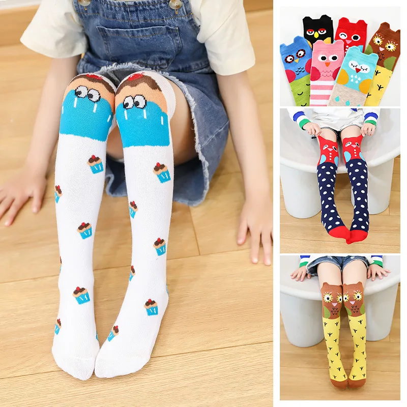 Girls 'Cotton Ankle Socks, Lovely Socks infantil, Joelho High Lewarmers, Kids Socks, arco-íris, Multicolor, infantil, bebê, Freeship, Primavera, Outono