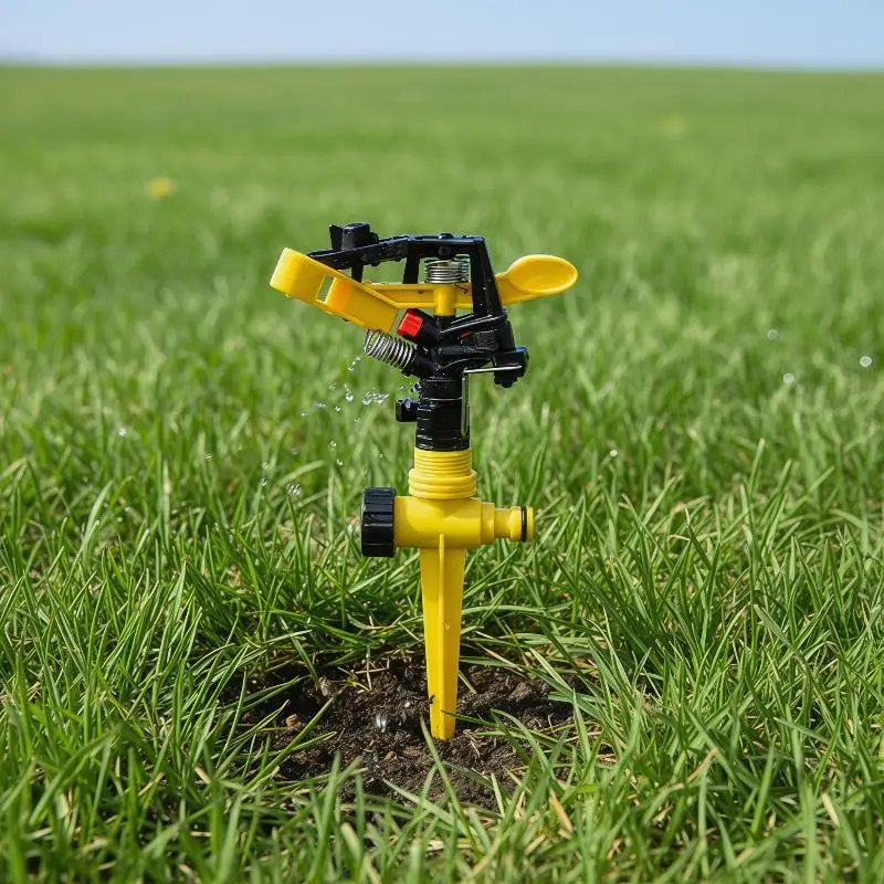 Adjustable Impact Nozzle 360° Rotary Spiked Rocker Sprinkler Stake Mounted Lawn Garden Farm Agricultural Irrigation Water Access