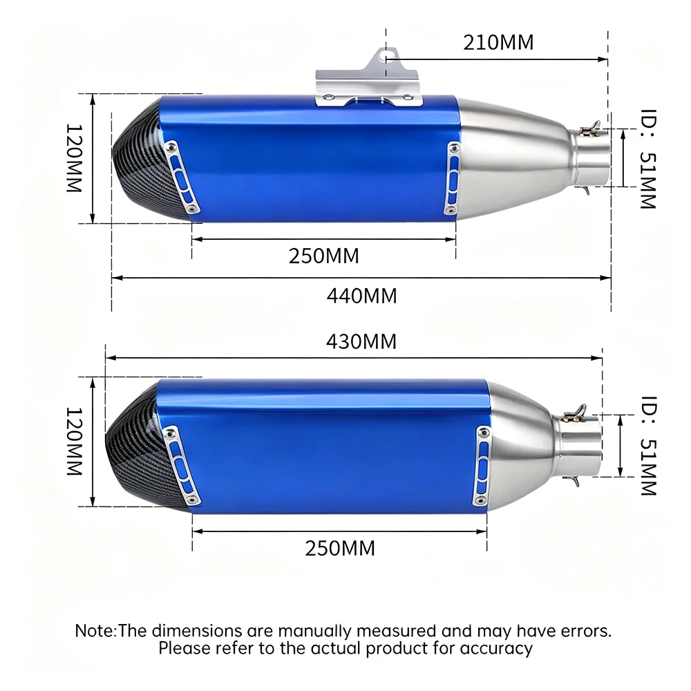 Length 480mm Motorcycle FMF 4T Exhaust Muffler Pipe Escape Moto Inlet 51mm Universal with DB Killer tubos de escape motos view 2