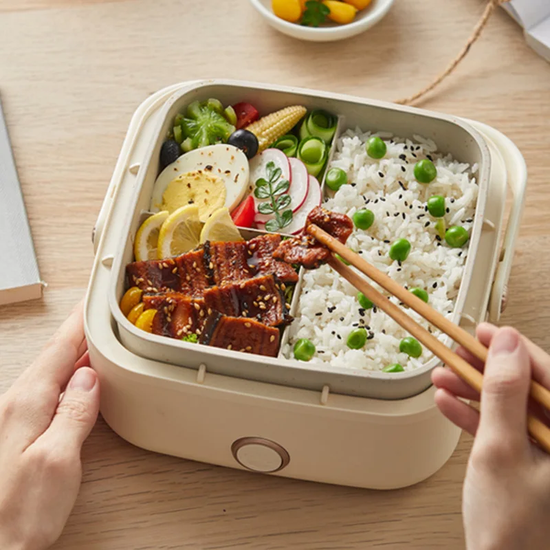 1L Electric Lunch Box Portable Rice Cooker Heating Bento Box Food Steamer Cooking Container Meal Lunch Box Food Warmer 220V