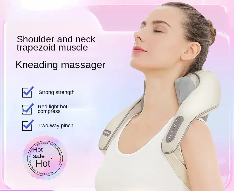 5D U Shape Shiatsu Kneading Neck Massage Shawl Travel Cervical Pillow Heating Relieve Fatigue Relaxation Neck Shoulder Massager