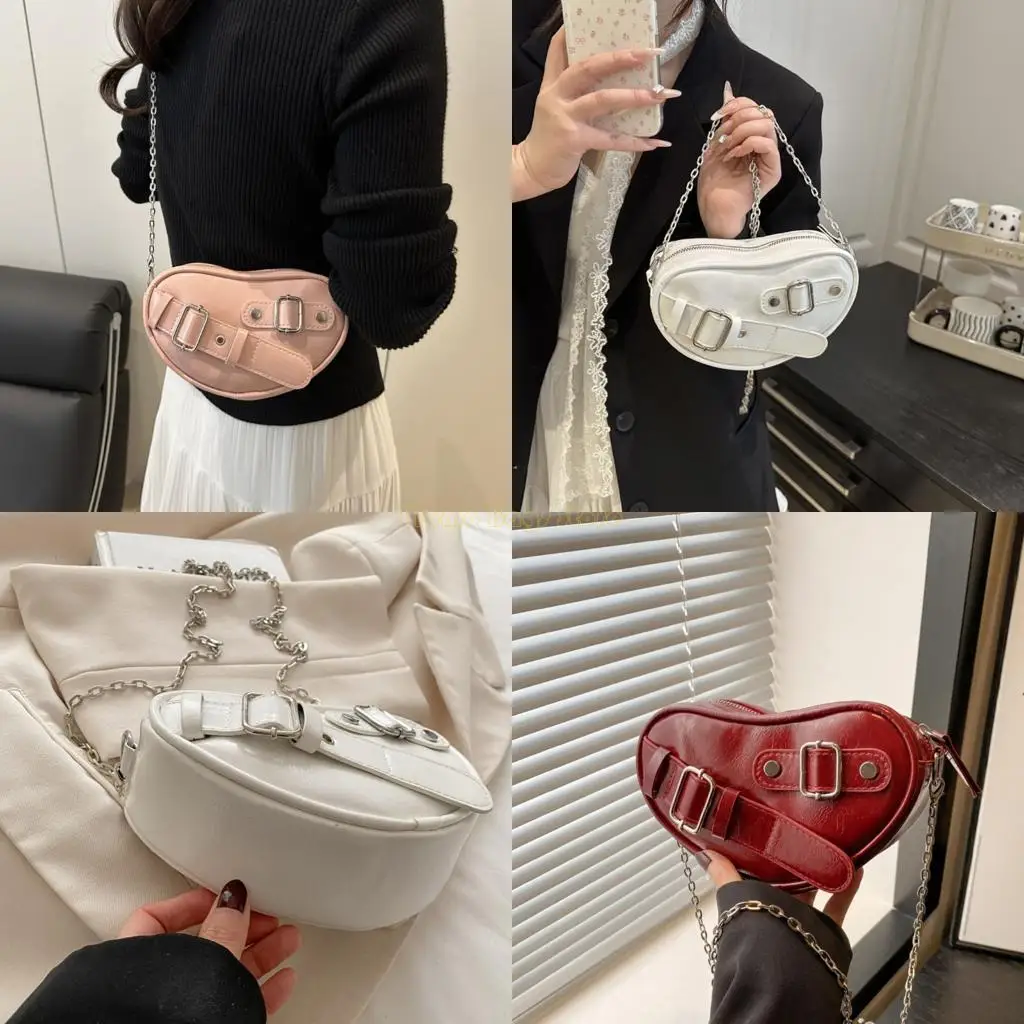 

X90D Women Shoulder Bag Heart Shaped Crossbody Bag Korean Styles Commuting Bag