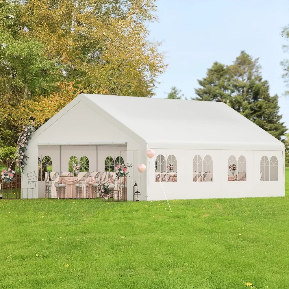

20x26 Carport Heavy Duty Party Tent with Removable Sidewalls Outdoor Storage Shelter Portable Garage, Canopy