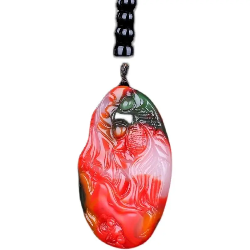 Put a colorful jade man to play with the jade stone mantang pendant Gobi