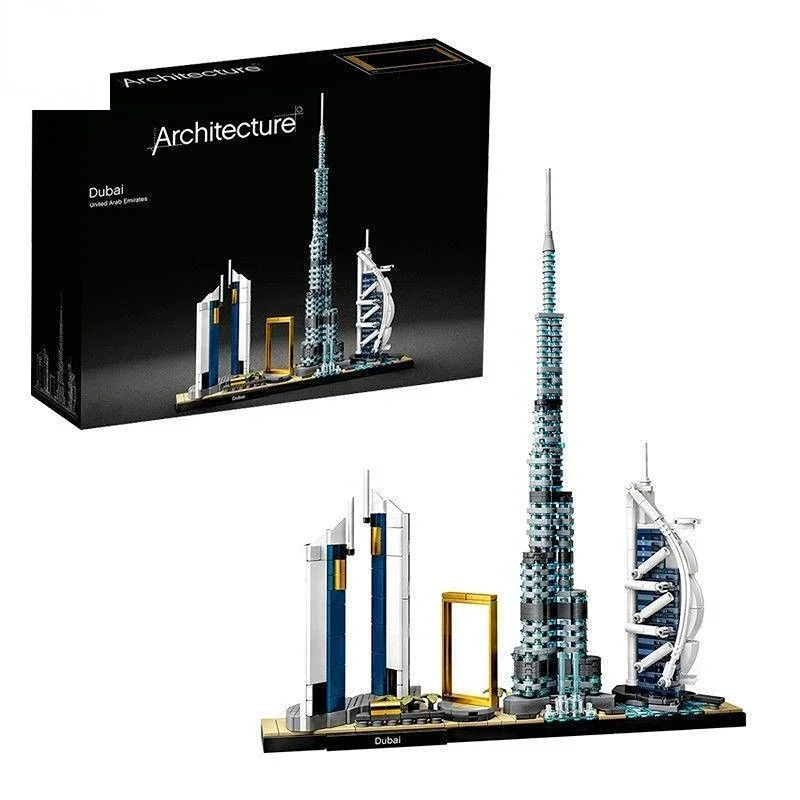 Architecture Dubai 21052 London Sydney 21039 Shanghai 21034 Building Blocks Kit Bricks Classic City Model Toys For Children Gift