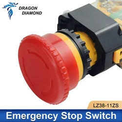 Joli à bouton-poussoir d'arrêt d'urgence LZ38-11ZS pour le graveur laser CNC CO2 Machine de marquage de fibre de coupe