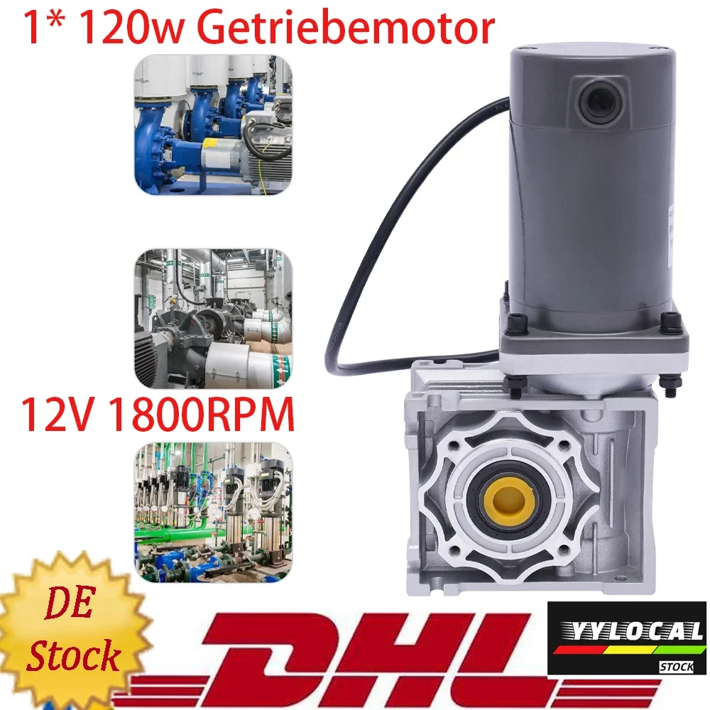 

120W Portable Gear Motor NLRV-040 Speed Adjustable Gearbox Worm Gear Speed Reducer High Torque Electric Motor DC 12V 1800RPM