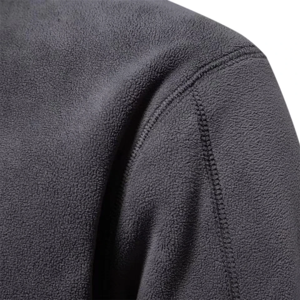 2023 Winter Thicken Warm Quality Fleece Jacket for Men Zipper Neck Pullover Brand Men's Sweatshirt Fleece Tracksuit Men Blouse
