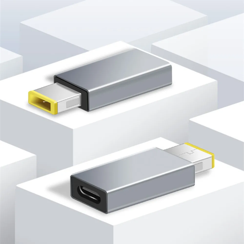 PD อะแดปเตอร์ USB Type C หญิงถึง Slim Square แล็ปท็อปอะแดปเตอร์แปลงสําหรับ Lenovo