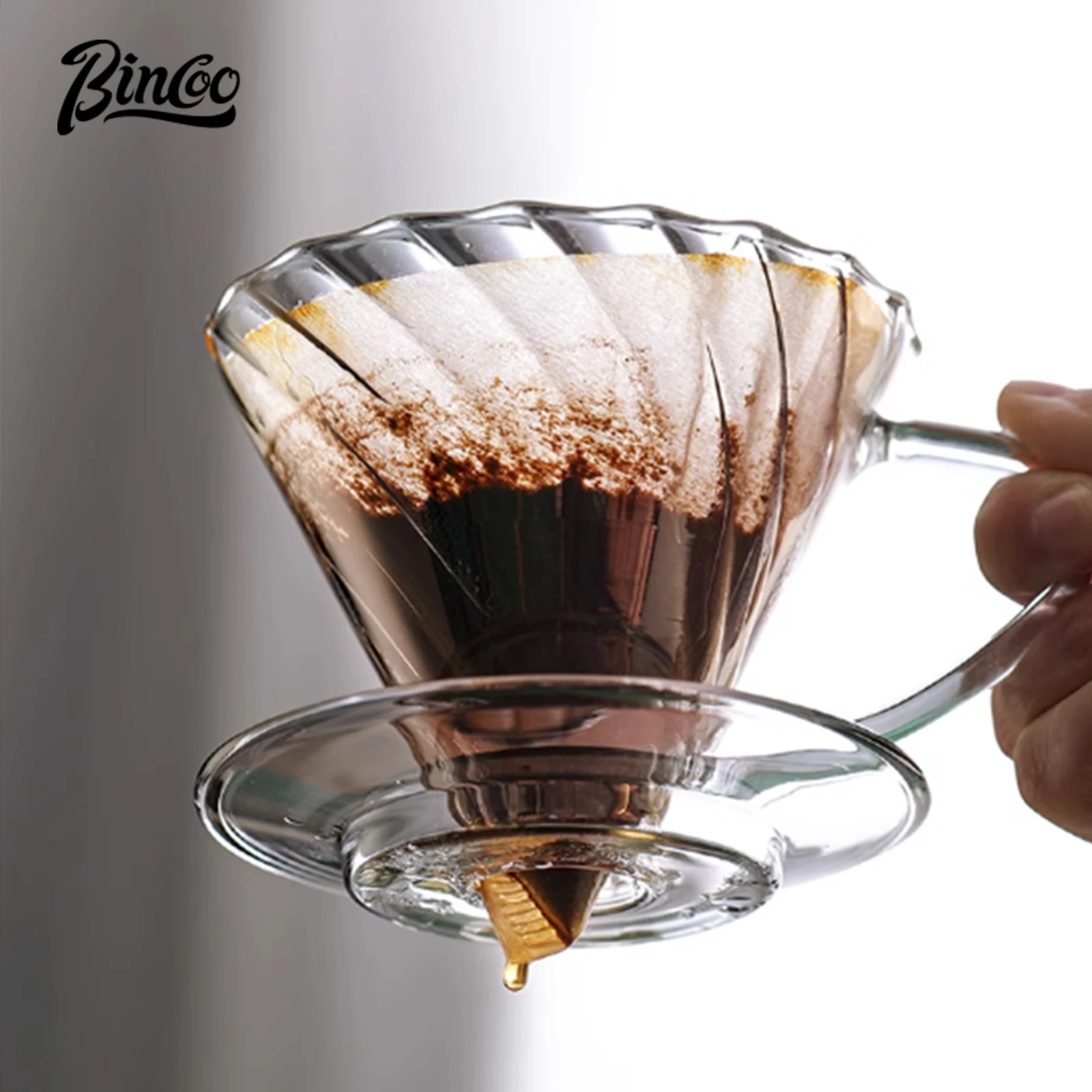 Bincoo-Ensemble de cafetière brassurera à la main, tasse à filtre en verre, pot de partage, maison