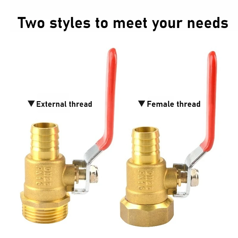 

Brass Small Ball Valve 1 Inch DN25 Brass Female/Male Thread Valve Connector Joint Copper Pipe Fitting Coupler Adapter