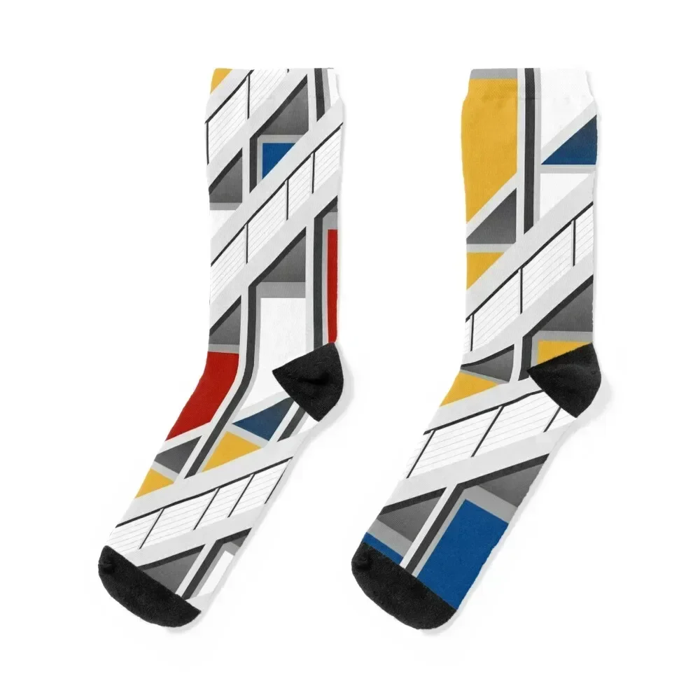 Architecture illustration le corbusier Socks crazy Christmas Socks For Men Women's