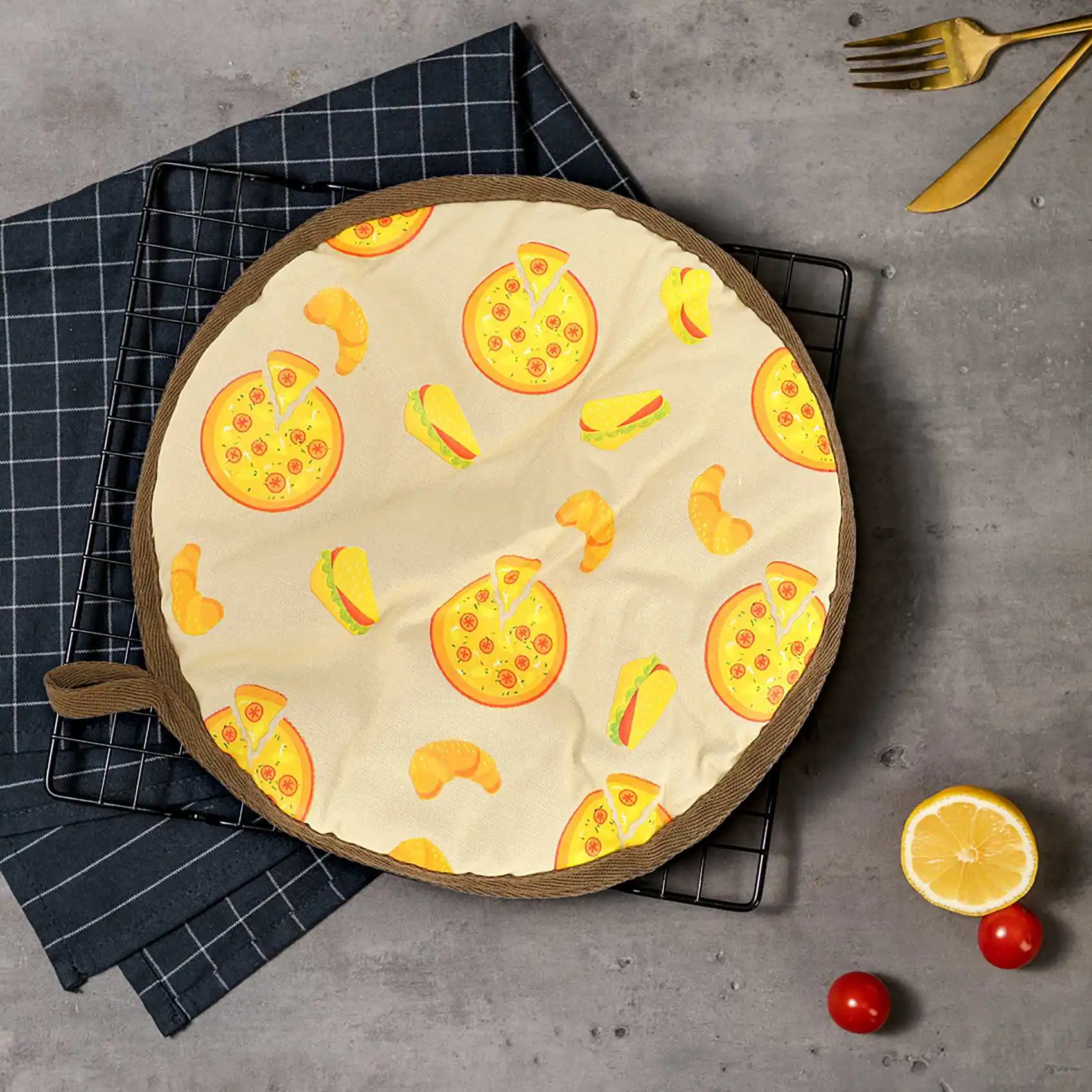 1Pack 12Inch Tortilla Pancake Warmer Pouch Microwavable Insulated Food Cooler Bag, for Corn Flour Burrito Pancake Warm image 4