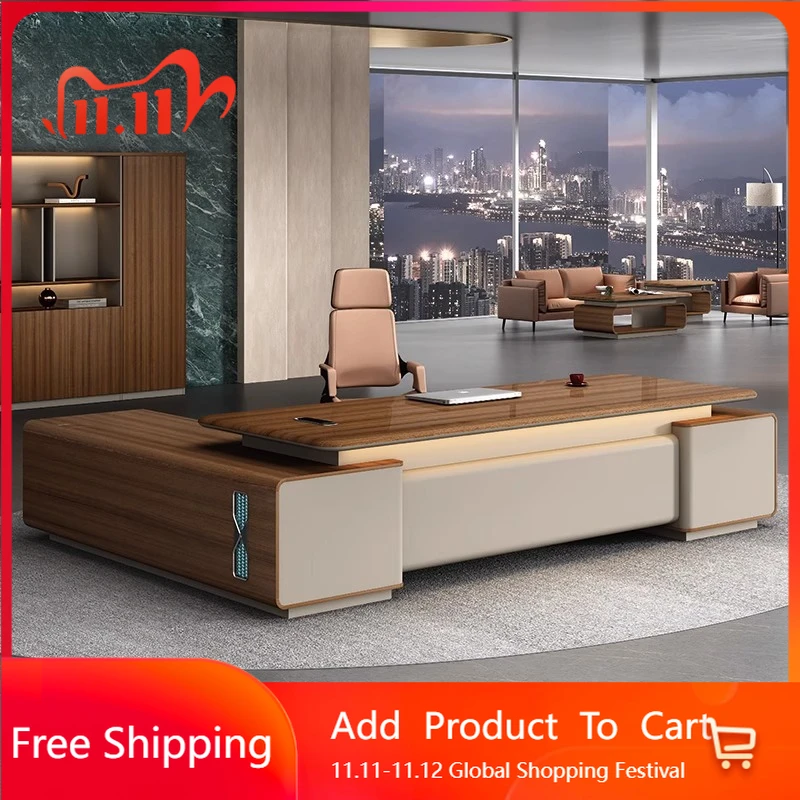 

Boss Office Chinese Desk Simple Modern Design Minimalist Reading Desks Unique Light Luxury High Quality Schreibtisch Furniture