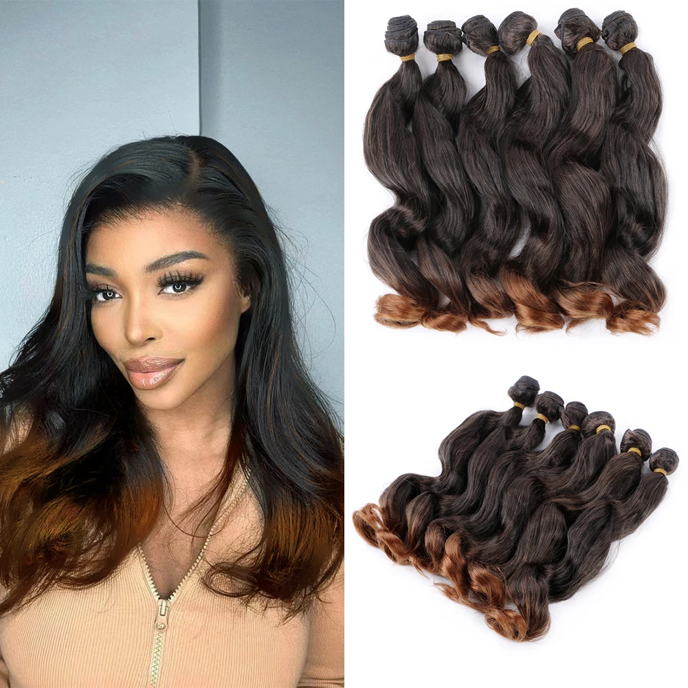 Belle Show Loose Wave Hair Weave 14 18 Inch Synthetic Hair Extensions Bundles Loose Curly With Weft Weaving