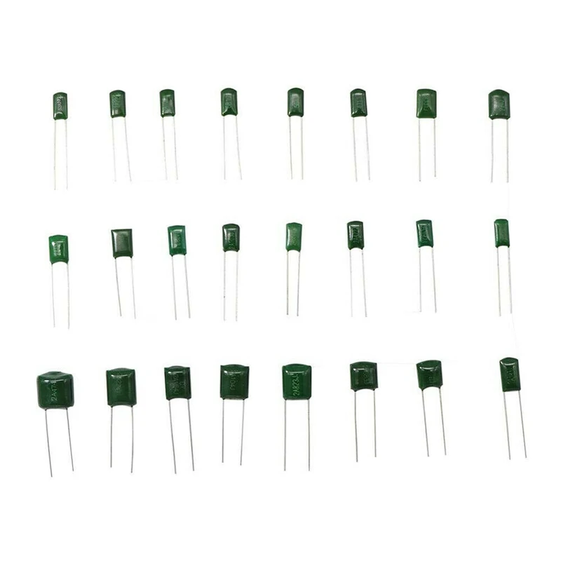 660Pcs 24 Values 100V 2A221-2A474 Polyester Film Capacitor Assortment Pack Kit