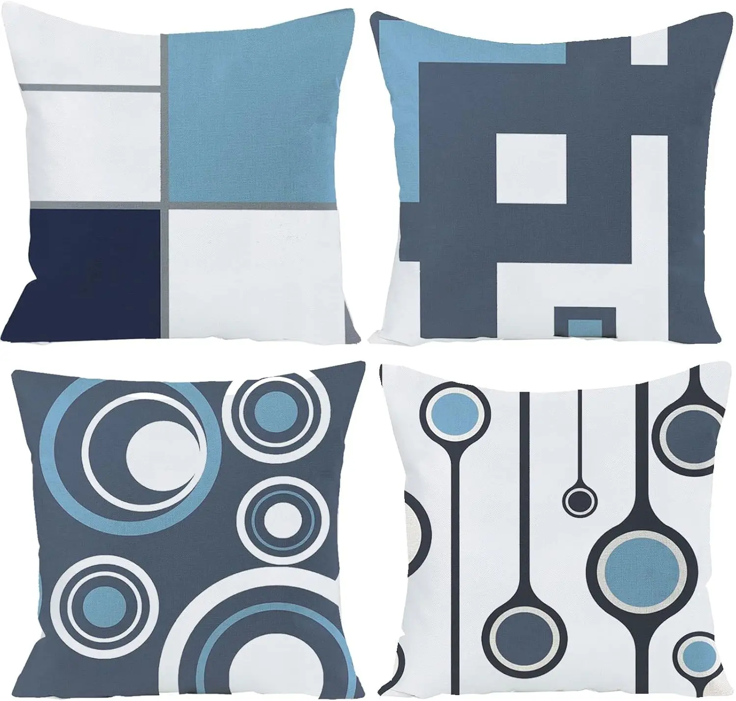 

Набор из 4 белых современных абстрактных геометрических наволочек, декоративные наволочки для кровати, дивана 18x18, домашний декор