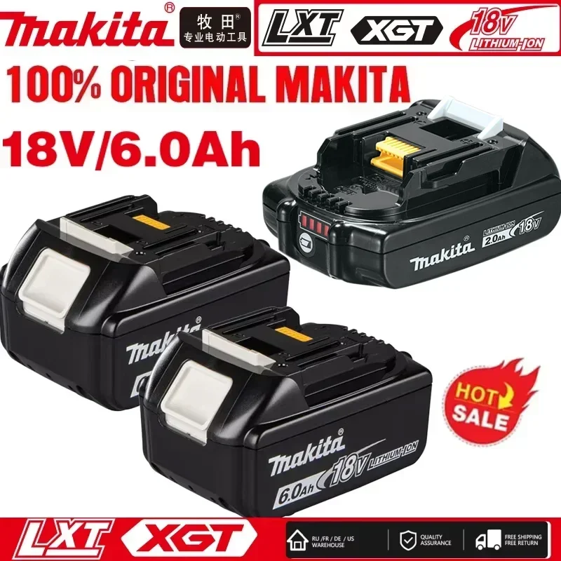 

100% Original Makita 6.0Ah 18V Rechargeable wireless Power Tool Battery Replaceable LED Li-ion, LXT BL1860B BL1860 BL1850 BL1830