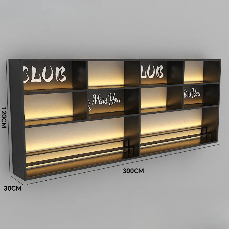 

Bar Wine Cabinet Wall-mounted Industrial Style Bar Wall-mounted Wine Rack Restaurant Wine and Beverage Display Cabinet