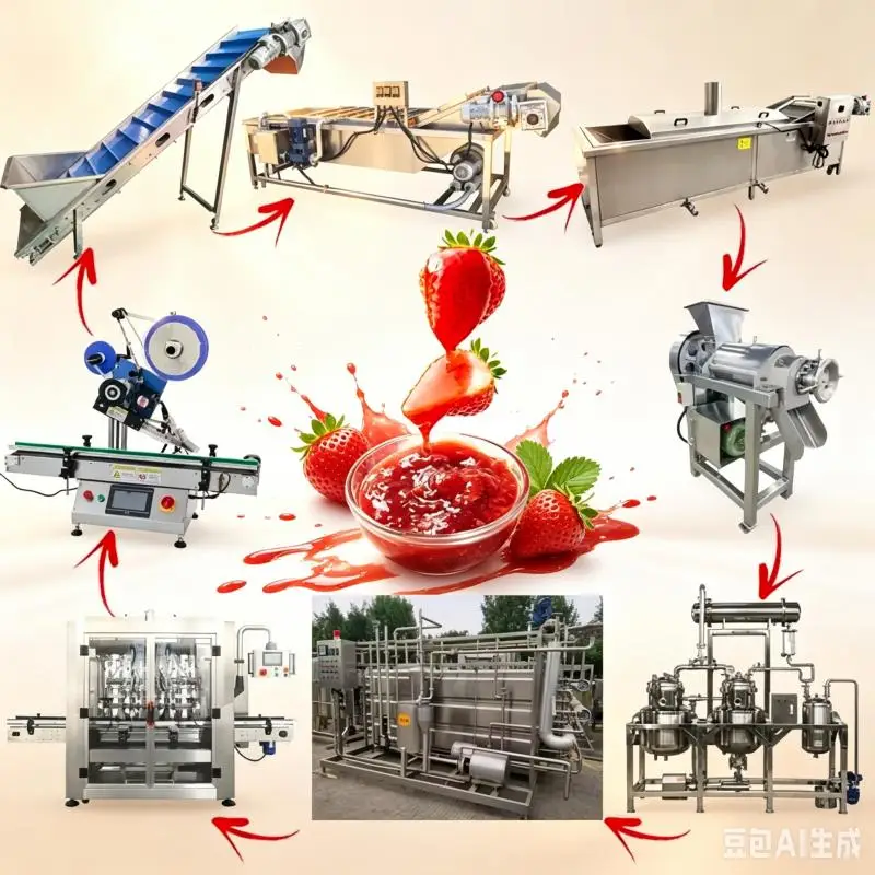 Automatic Sauce Production Line Industrial Tomato Paste Chili Sauce Making Equipment FL Customized