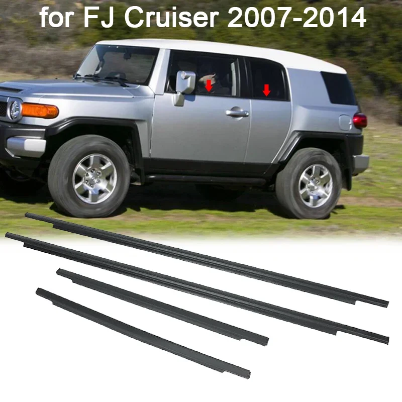 

4Pcs/set Window Weather Strip Window Glass Weatherstrip Waterproof Pressure Strip Sealing Strip Fit for FJ Cruiser 2007-2014