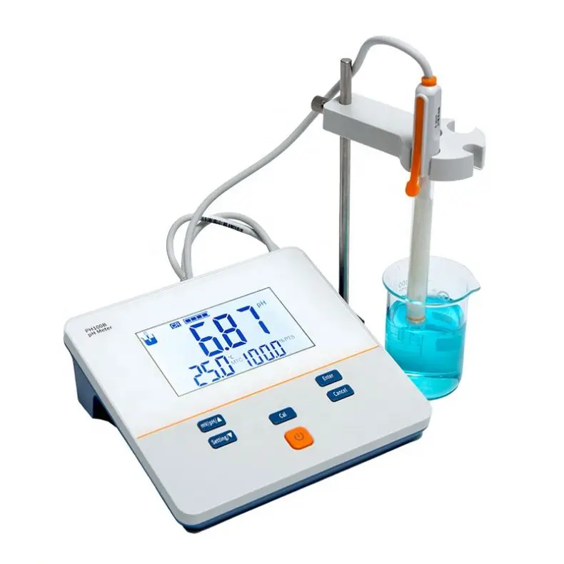Sinosource PH100B Digital pH Meter 0 to 14 pH Range Benchtop Design with OEM Customization Option 1 Year Warranty