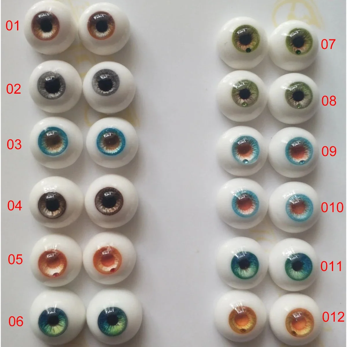 New 12/14/16mm Doll Eyes for Bjd Doll Human Realistic Stereoscopic Plaster Eyeball Girl Toy Diy Dress Up Fahion Doll Accessories