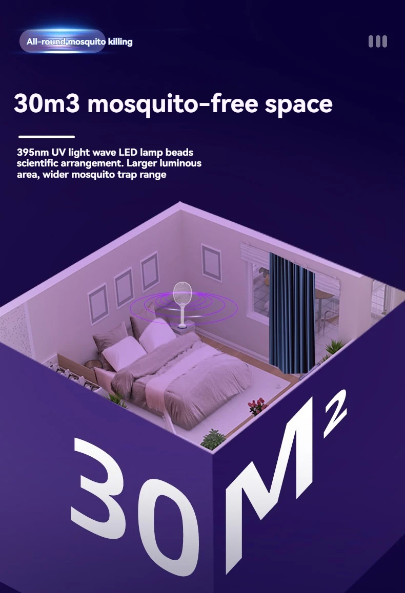 2-in-1 Intelligenter Insektenvernichter mit USB-Aufladestation, Mückenfalle & Fliegenfänger, 3-Schicht-Sicherheitsnetz, für Zuhause/Terrasse/Camping – Detail 10