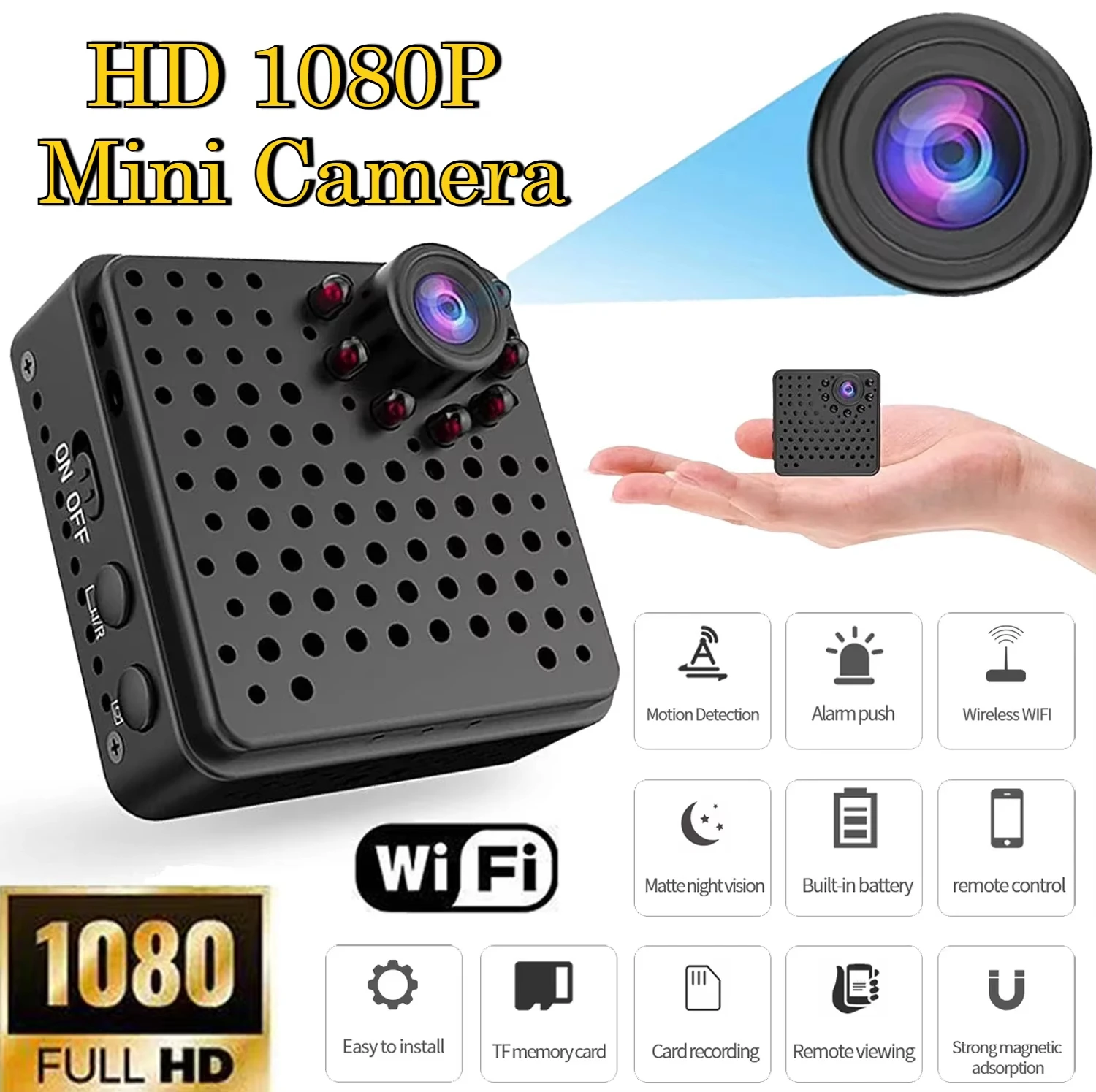 HD 1080P Mini Camera Wifi Wireless Full Home Security Micro Camcorder Night Vision Motion Detection With Battery Long Standby