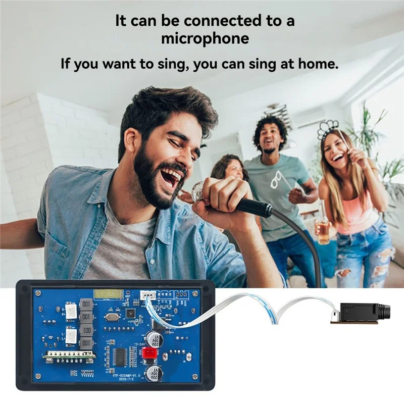 B92B-FM Radio Module 12V BT5.0 MP3 Player 2X60w Hands-Free Decoder Board 120W Amplifier Car Audio TF USB AUX Recording Support