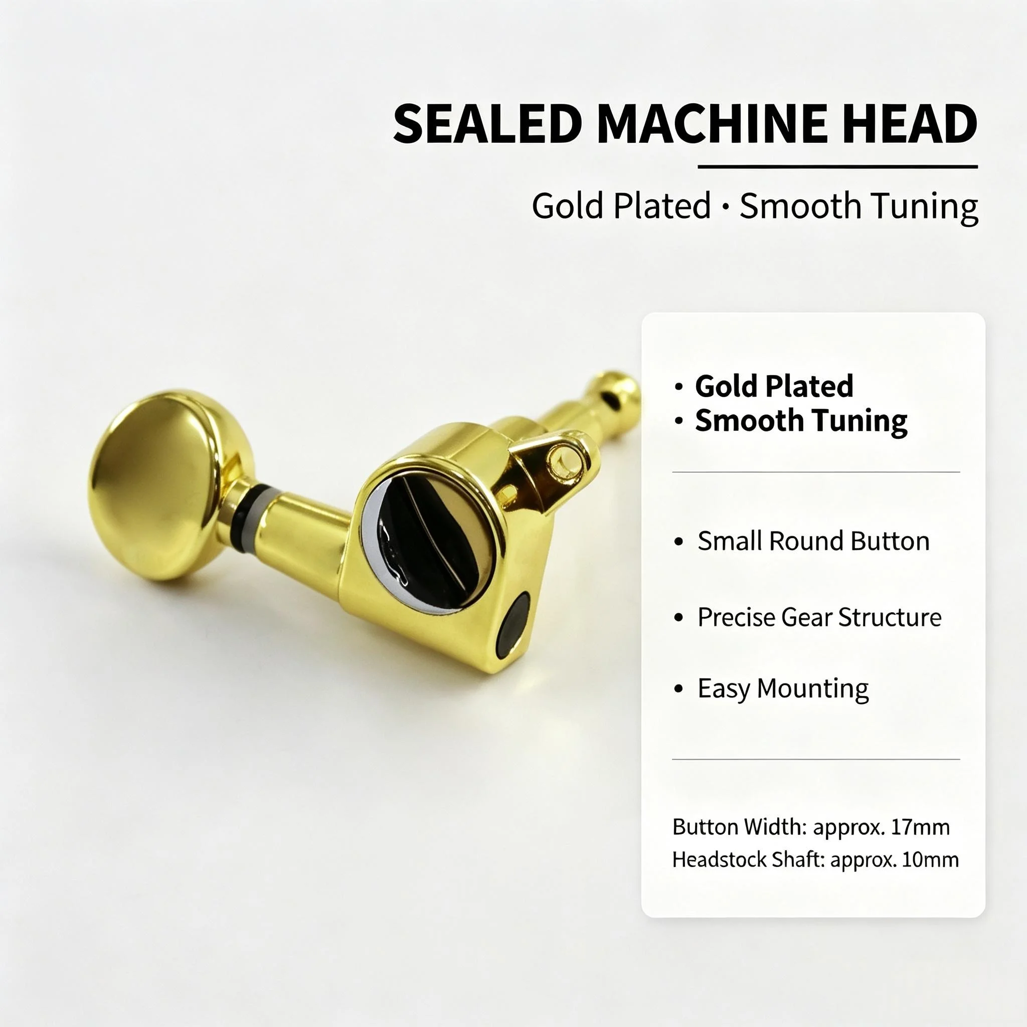 RUKOVA Sealed 6-in-line Guitar Tuners Small Round Handle Machine Heads 6L 6R for ST TL FD Electric Guitar