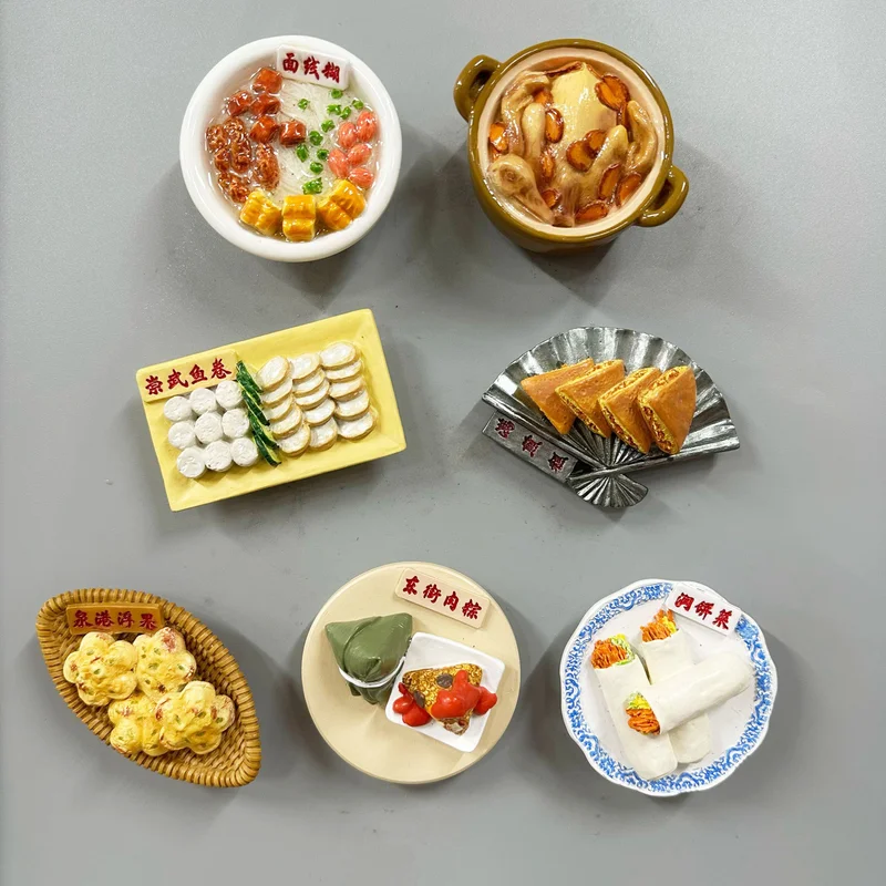 

9pcs Creative Food Three-Dimensional Simple Resin Fridge Sticker Design DIY Kitchen Decoration Gift Magnet Photo Wall